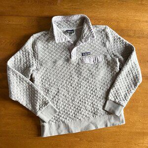 Patagonia quilted gray and lavender pullover M
